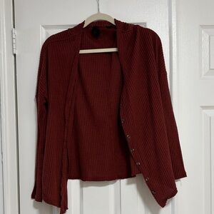 Urban Outfitters Deep Red Cardigan